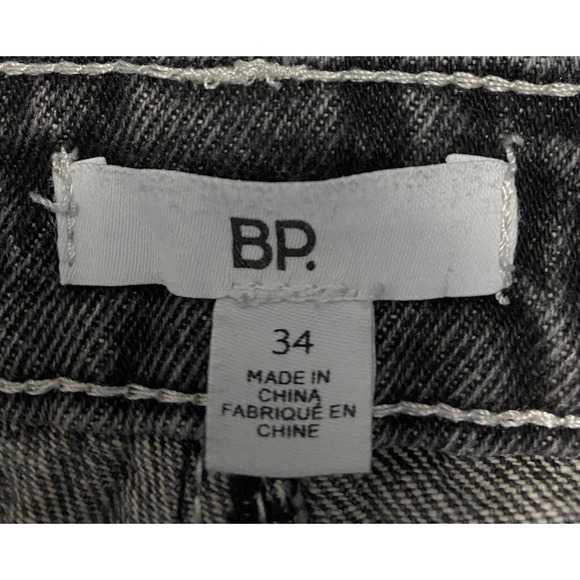 BP Be Responsible Carpenter Jeans High Rise 34 Black Wide Leg Charcoal Wash - Picture 3 of 9